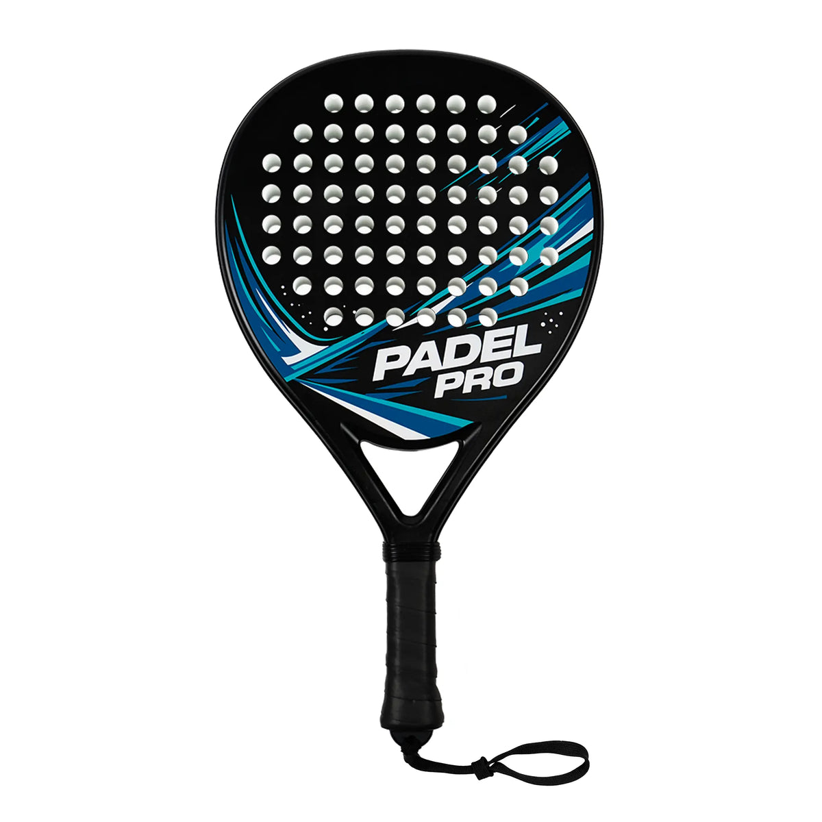 Hybrid Carbon Fiber Padel Racket Matte Blue Black with High Elasticity EVA Core - Lightweight Control Racket