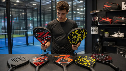 Beginner choosing the right padel racket from different racket shapes