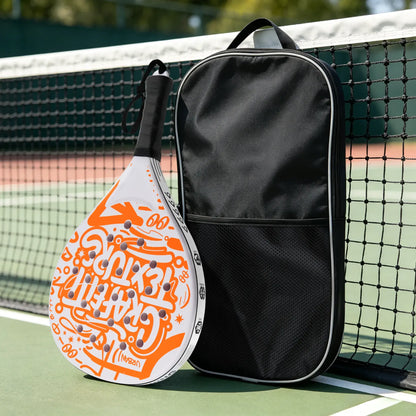Padel Racket Set of 2 - Reinforced ABS Frame with Explosive EVA Rebound Core, Anti-Slip Grip Paddle Tennis Racquets, Includes 2 Balls & Carry Bag（Vibrant Orange）