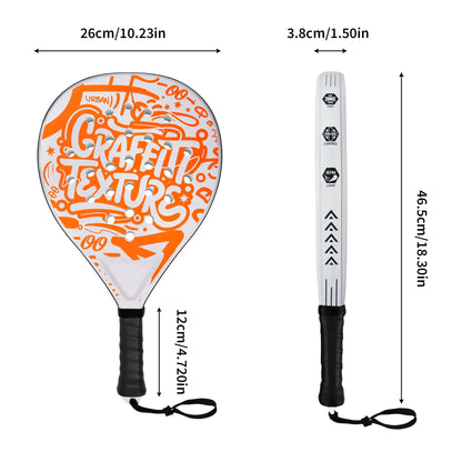 Padel Racket Set of 2 - Reinforced ABS Frame with Explosive EVA Rebound Core, Anti-Slip Grip Paddle Tennis Racquets, Includes 2 Balls & Carry Bag（Vibrant Orange）