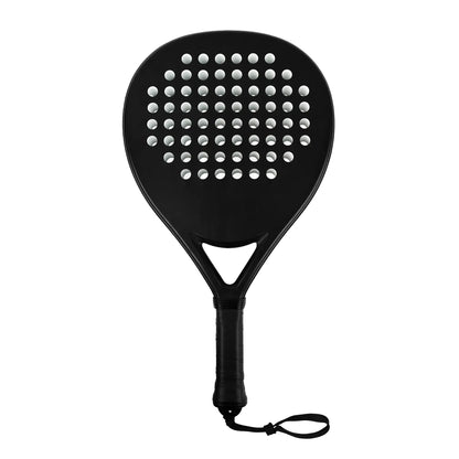 Hybrid Carbon Fiber Padel Racket Matte Stealth Black with High Resilience EVA Core - Power Control Racket