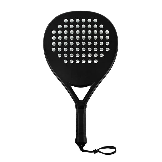 Hybrid Carbon Fiber Padel Racket Matte Stealth Black with High Resilience EVA Core - Power Control Racket