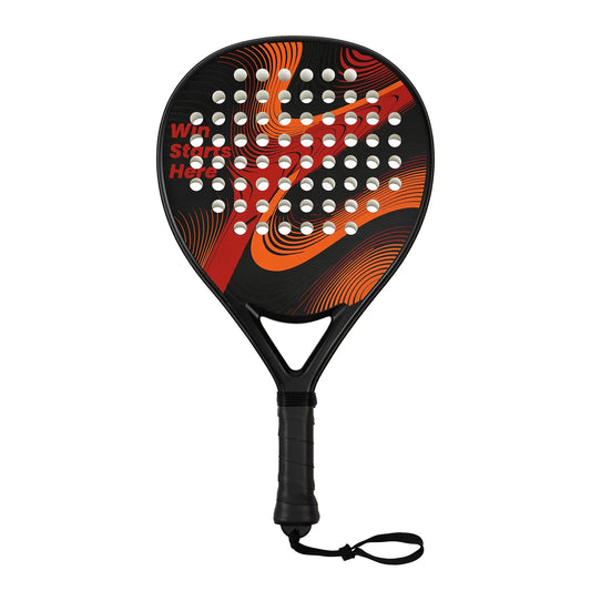 Hybrid Carbon Fiber Padel Racket Matte Red Black with High Rebound EVA Core - Explosive Power Spin Racket