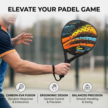 Premium Padel Racket Composite Carbon Fiber Face EVA Core – Balanced Power Control for Intermediate Advanced Players