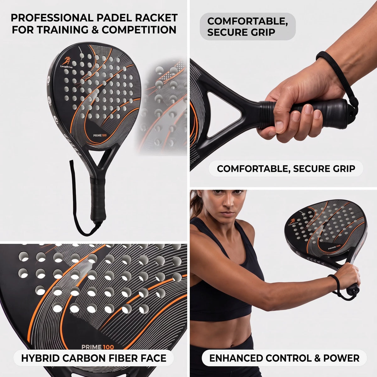 Teardrop Carbon Fiber Padel Racket EVA Foam – High Rebound Uniform Elasticity Long-Lasting Play