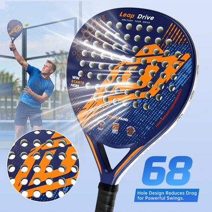 Lightweight Professional Padel Racket Carbon Fiber with EVA Core – Beginners Intermediate Advanced Ready