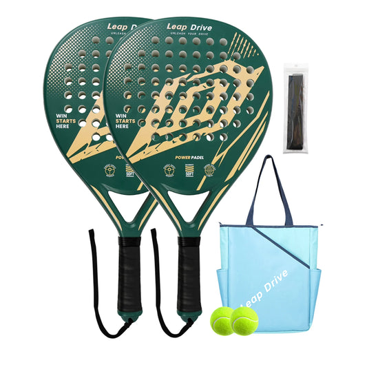 Composite Carbon Fiber EVA Padel Racket Adults – Smooth Rounded Edges Anti-Slip Surface Portable Court Use