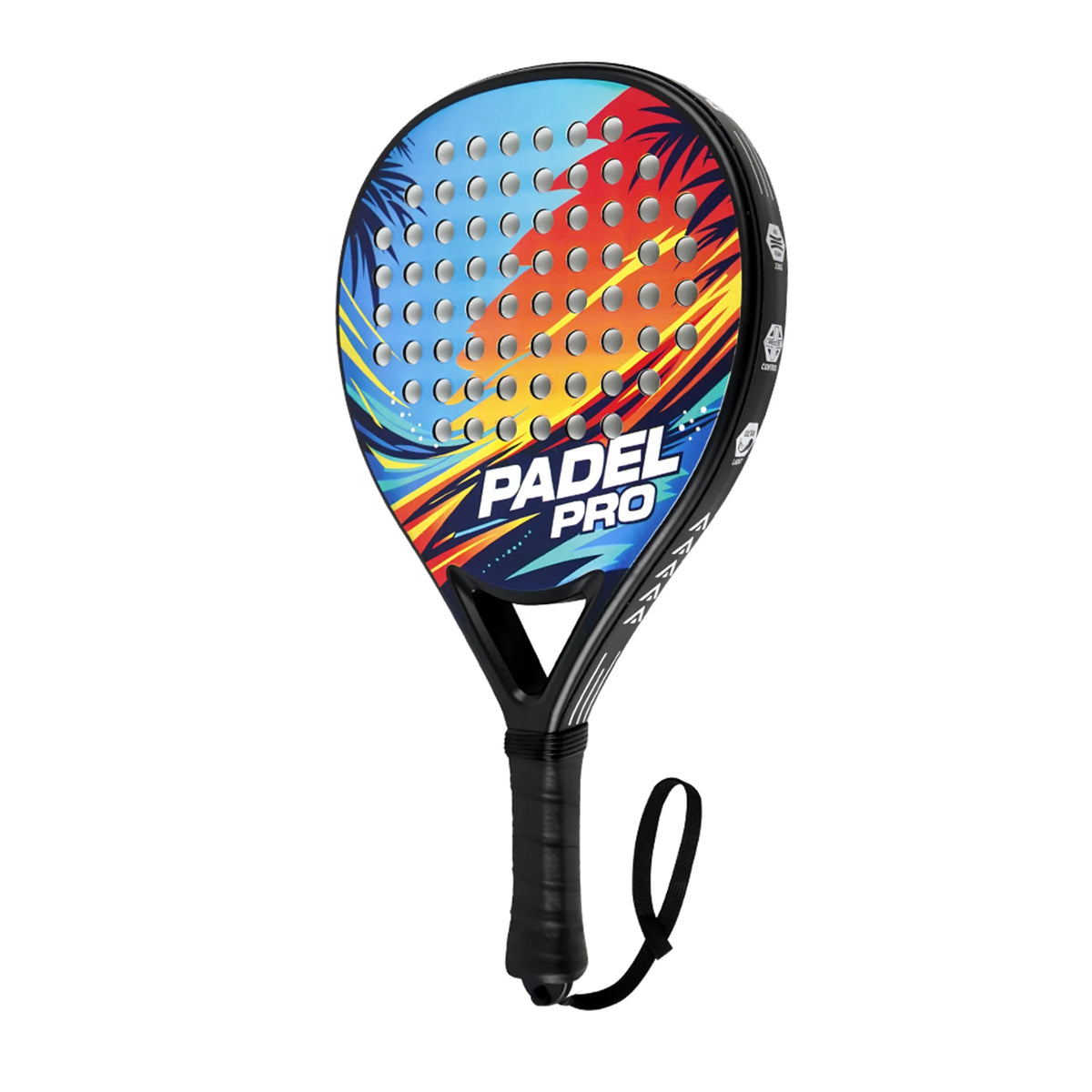 Professional Carbon Fiber Padel Racket with High-Density EVA Foam Core – Power & Control Hybrid Shape