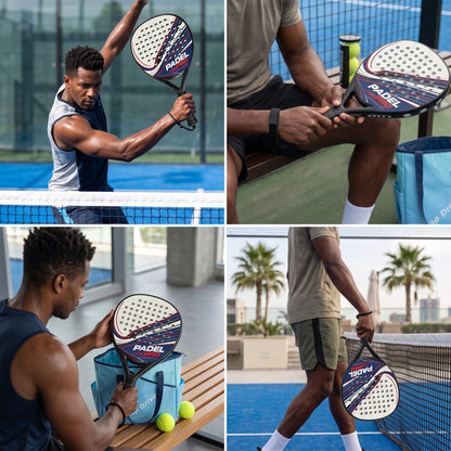 Lightweight Composite Carbon Fiber Padel Racquet EVA Closed-Cell Foam – Durable One-Piece High Visibility Design