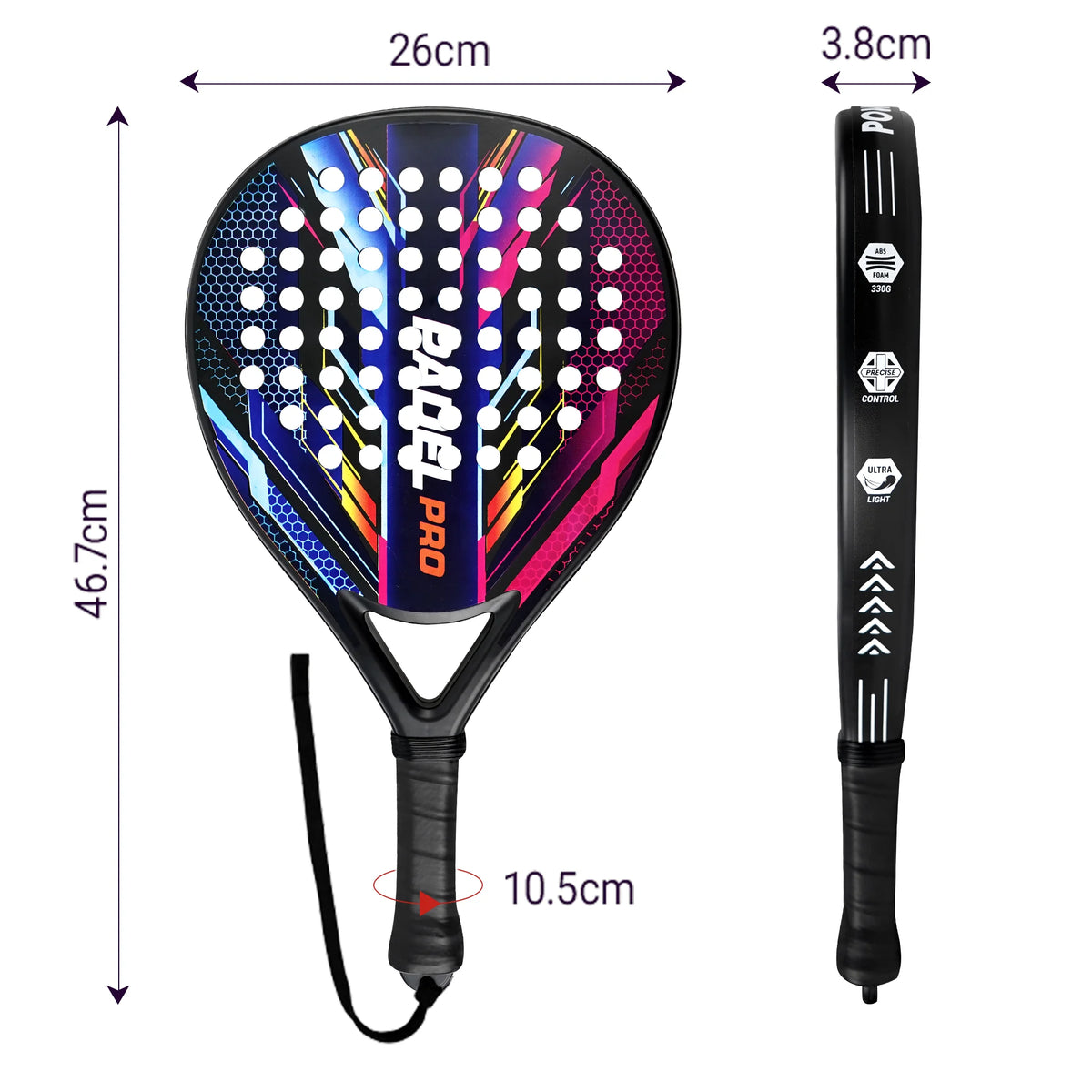 EVA Core Carbon Fiber Padel Racket – Anti-Vibration Ergonomic Grip for Training and Competition
