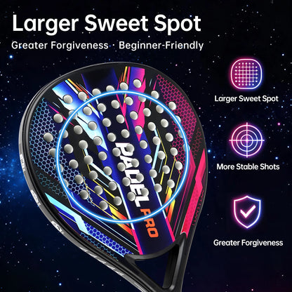 EVA Core Carbon Fiber Padel Racket – Anti-Vibration Ergonomic Grip for Training and Competition