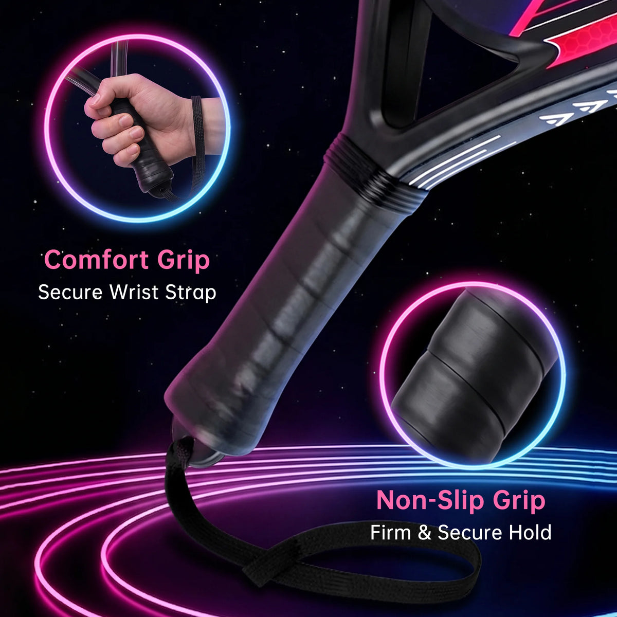 EVA Core Carbon Fiber Padel Racket – Anti-Vibration Ergonomic Grip for Training and Competition