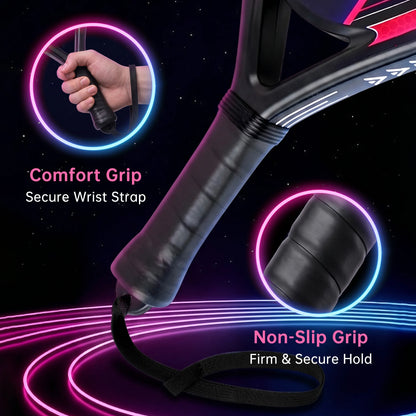 EVA Core Carbon Fiber Padel Racket – Anti-Vibration Ergonomic Grip for Training and Competition