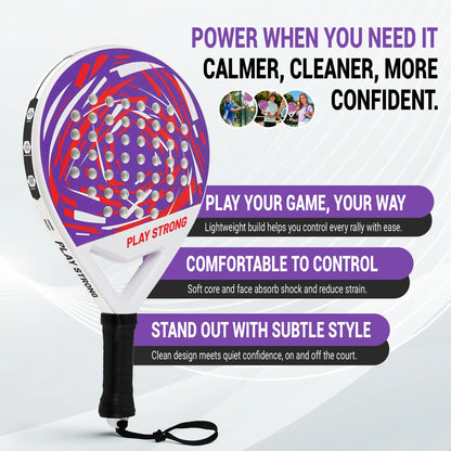 Youth Padel Tennis Racket Set - Durable ABS Junior Paddle with Anti-Slip Grip, Explosive Rebound & Break-Resistant Design(Pinkish purple)