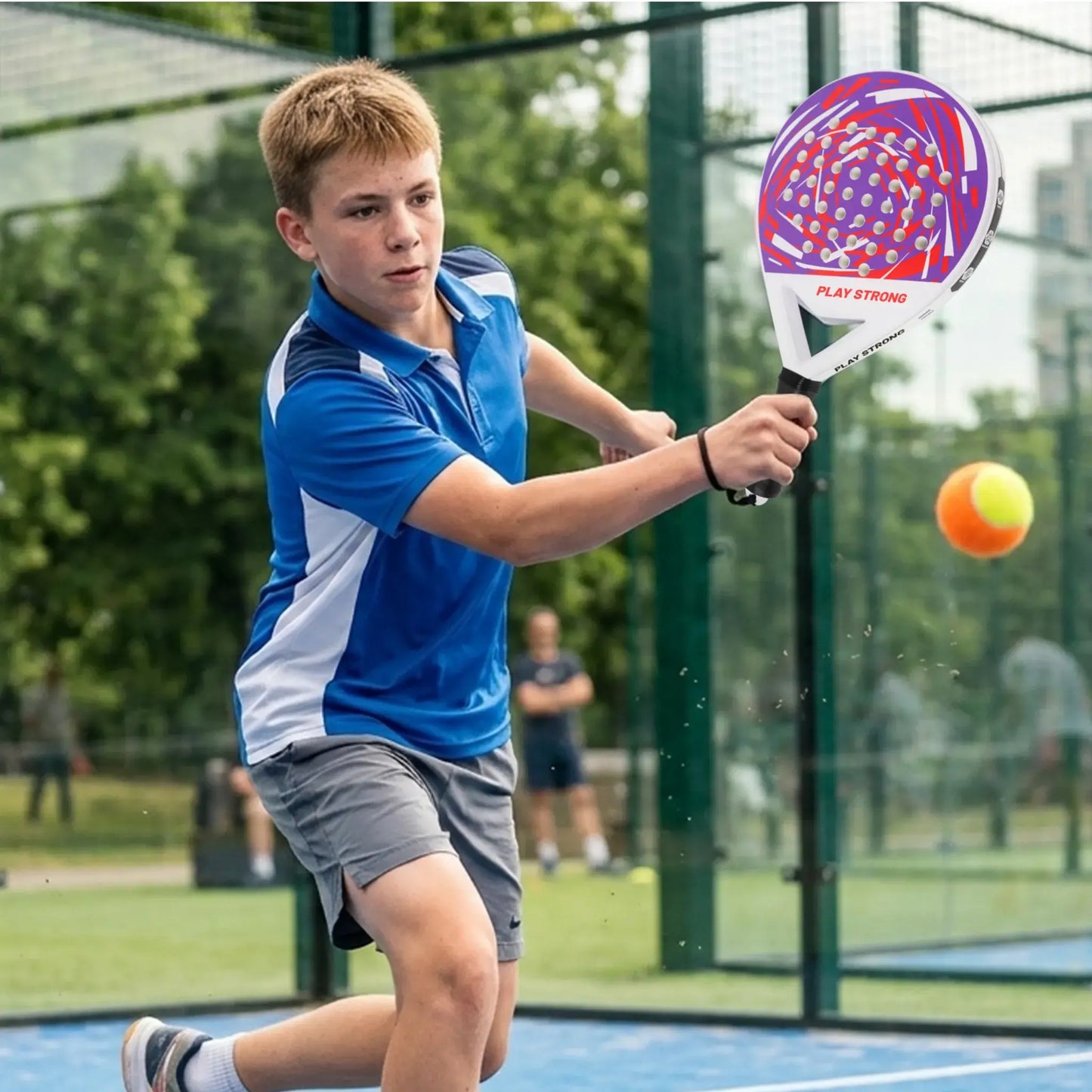 Youth Padel Tennis Racket Set - Durable ABS Junior Paddle with Anti-Slip Grip, Explosive Rebound & Break-Resistant Design(Pinkish purple)
