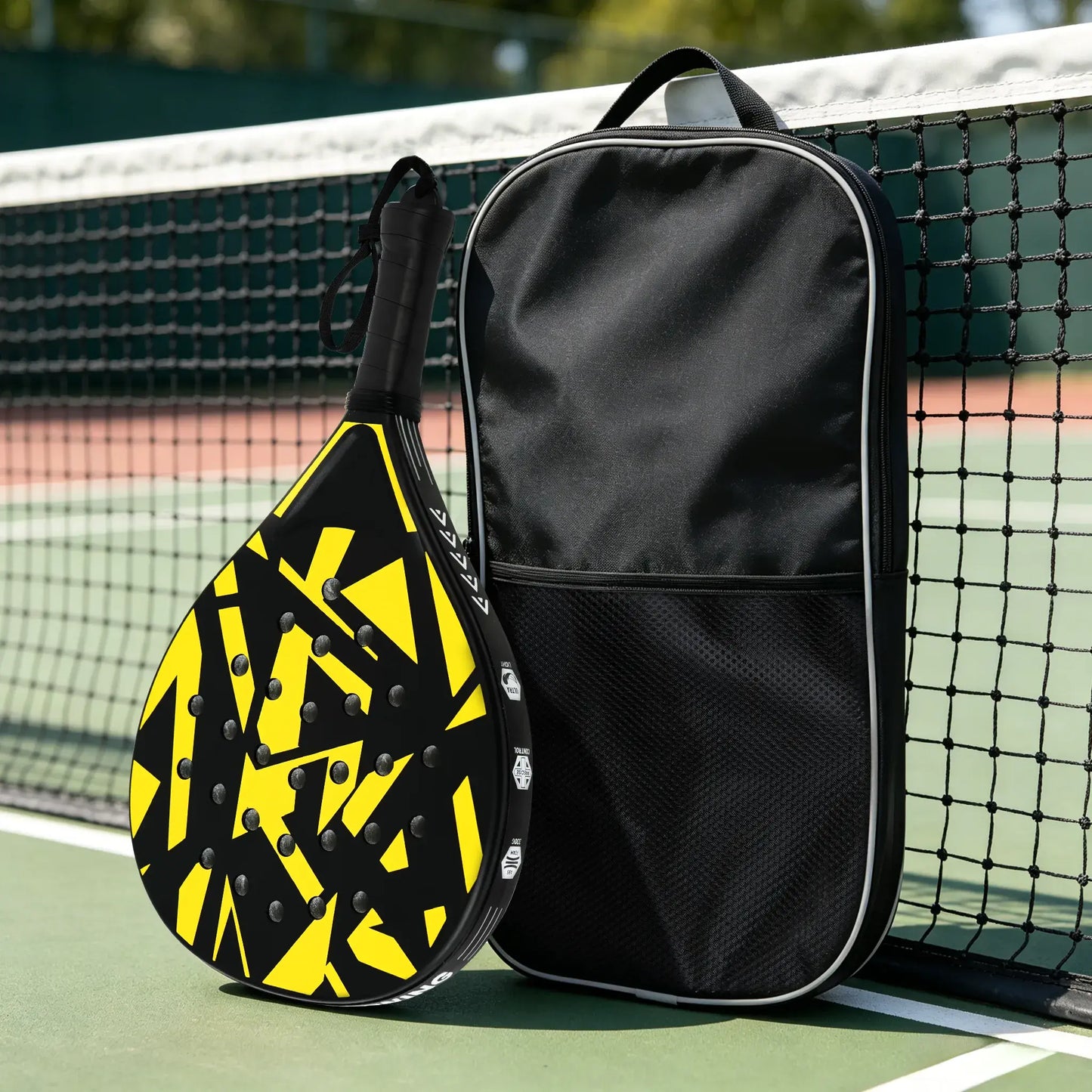 Padel Rackets Set - Strong ABS Construction & High Resilience EVA Core, Power & Control Paddle Tennis Racquets, Includes 2 Balls & Carry Bag（Yellow and Black ）
