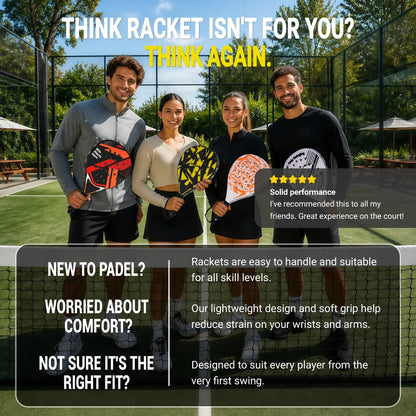 Padel Rackets Set - Strong ABS Construction & High Resilience EVA Core, Power & Control Paddle Tennis Racquets, Includes 2 Balls & Carry Bag（Yellow and Black ）