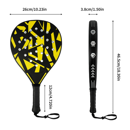 Padel Rackets Set - Strong ABS Construction & High Resilience EVA Core, Power & Control Paddle Tennis Racquets, Includes 2 Balls & Carry Bag（Yellow and Black ）