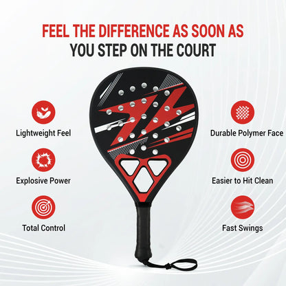 Lightweight Padel Tennis Racket - Premium Glass Fiber Padle Racket with High Resilience EVA Core and Non-Slip Handle(Tornado version)