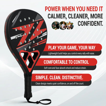 Lightweight Padel Tennis Racket - Premium Glass Fiber Padle Racket with High Resilience EVA Core and Non-Slip Handle(Tornado version)