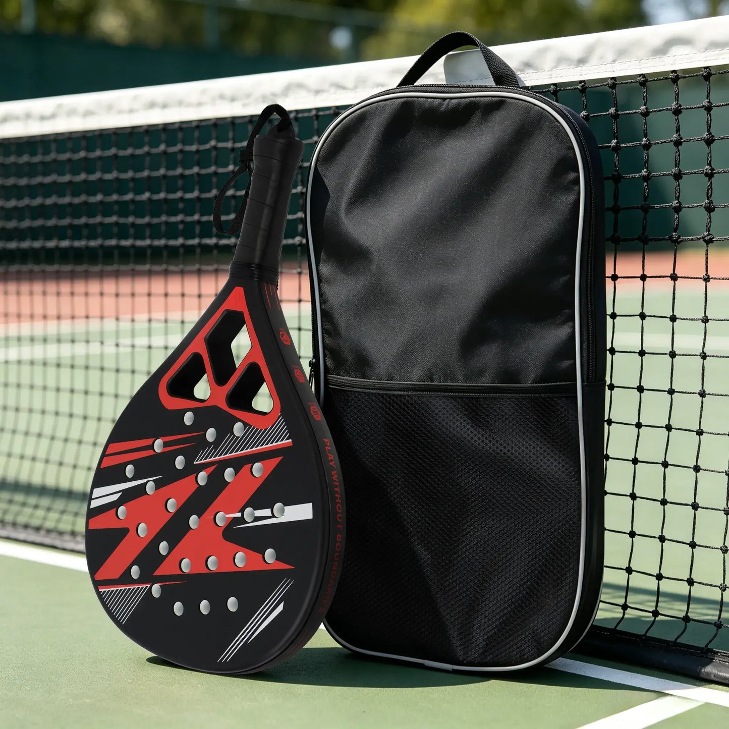 Lightweight Padel Tennis Racket - Premium Glass Fiber Padle Racket with High Resilience EVA Core and Non-Slip Handle(Tornado version)