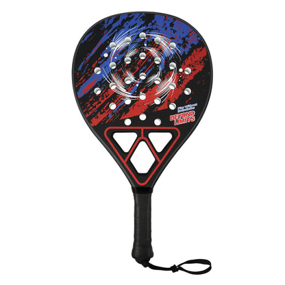 Professional Padel Tennis Racket - Strong Glass Fiber Frame, High Rebound EVA Core & Secure Anti-Slip Handle Paddle(Classic red and black)