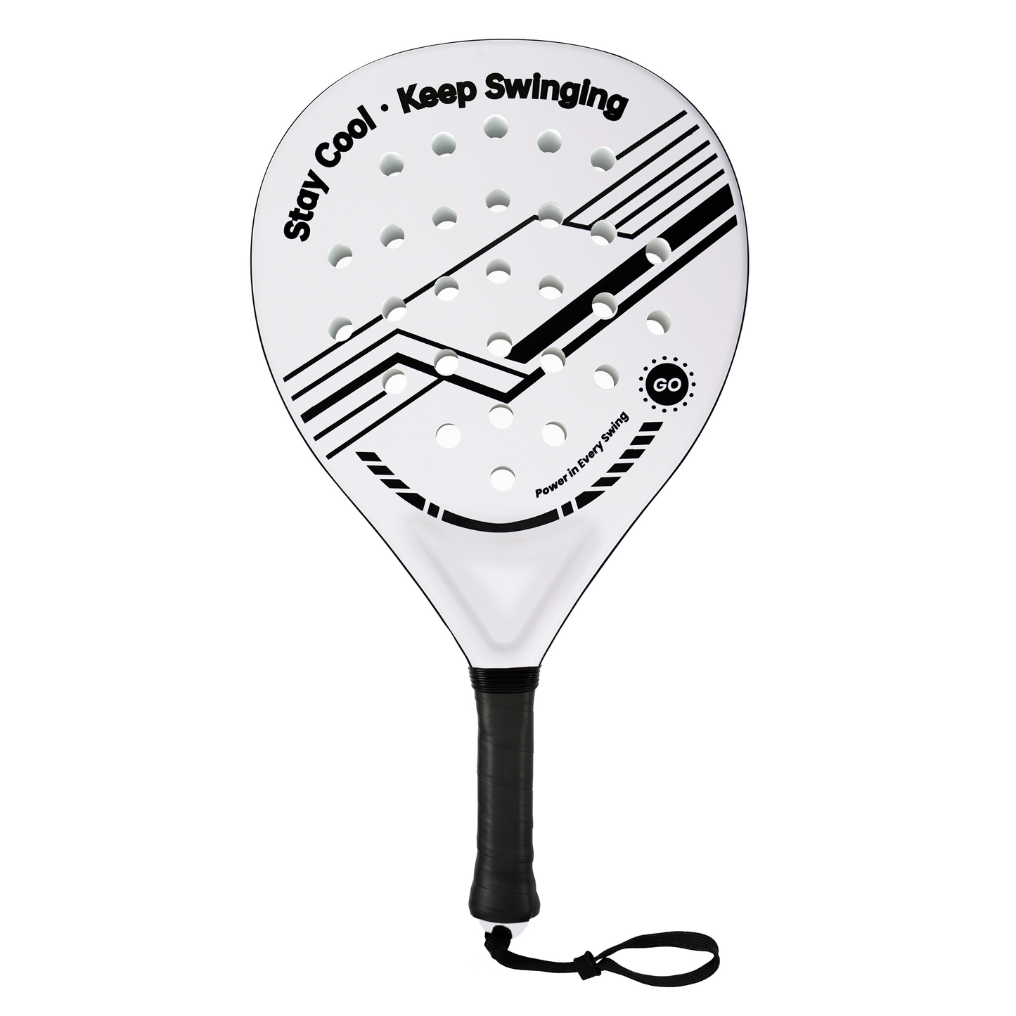 Durable Padel Rackets Set of 2 - Heavy-Duty ABS Surface & Power EVA Core, Secure Non-Slip Handle, Complete Kit with 2 Balls & Travel Bag（Black and White Strings）