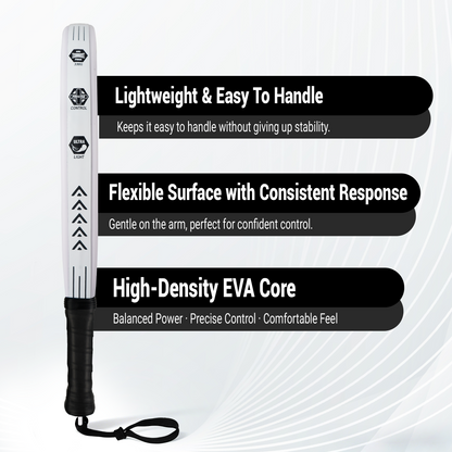 Durable Padel Rackets Set of 2 - Heavy-Duty ABS Surface & Power EVA Core, Secure Non-Slip Handle, Complete Kit with 2 Balls & Travel Bag（Black and White Strings）