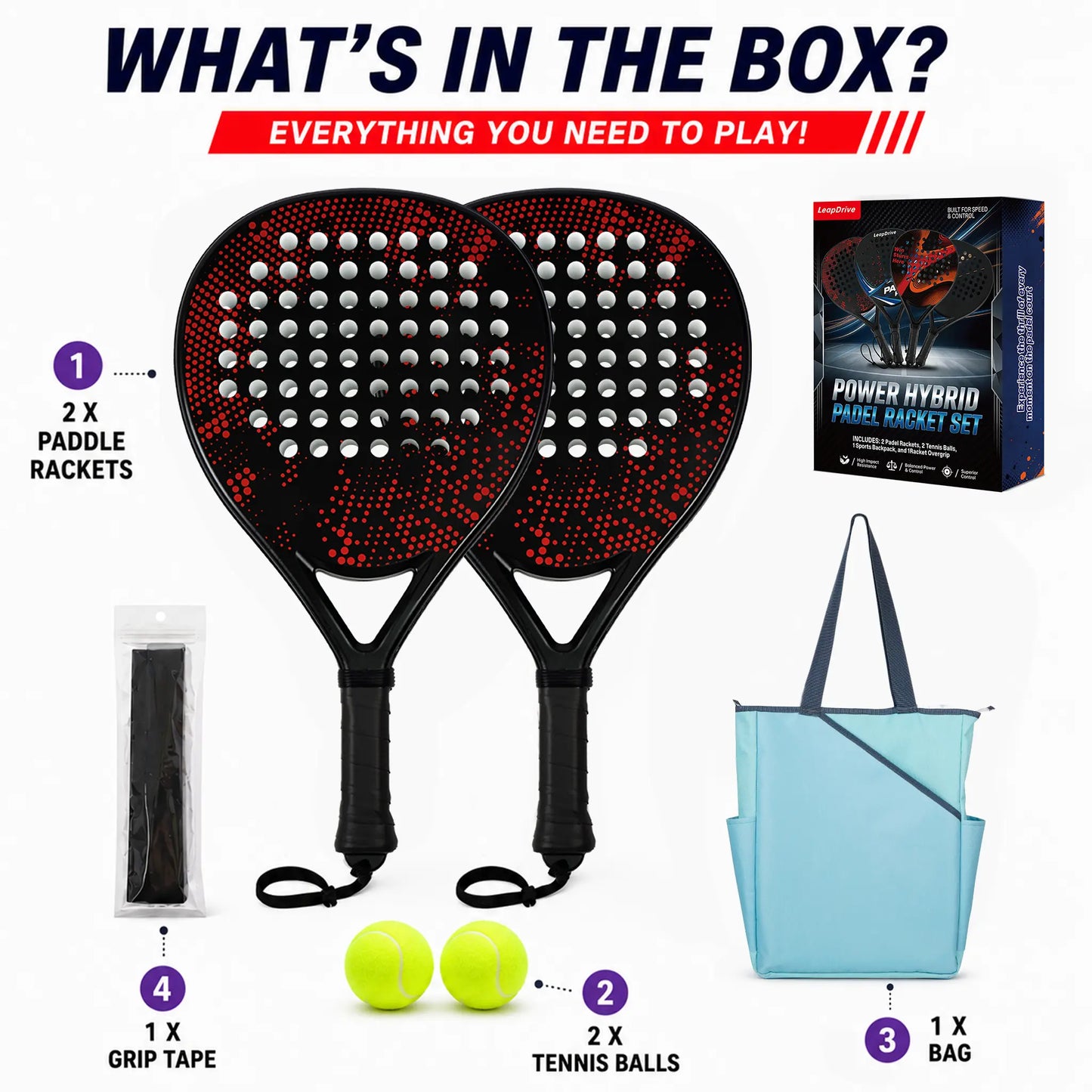 Hybrid Carbon Fiber Padel Racket Nebula Dot with High Resilience EVA Core - All Round Performance Racket
